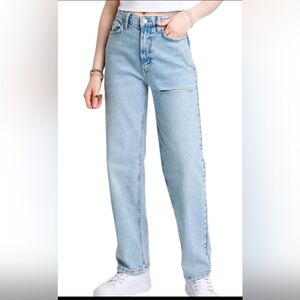Wild Fable Women's High-Rise 90's Relaxed Slashed Straight Jeans